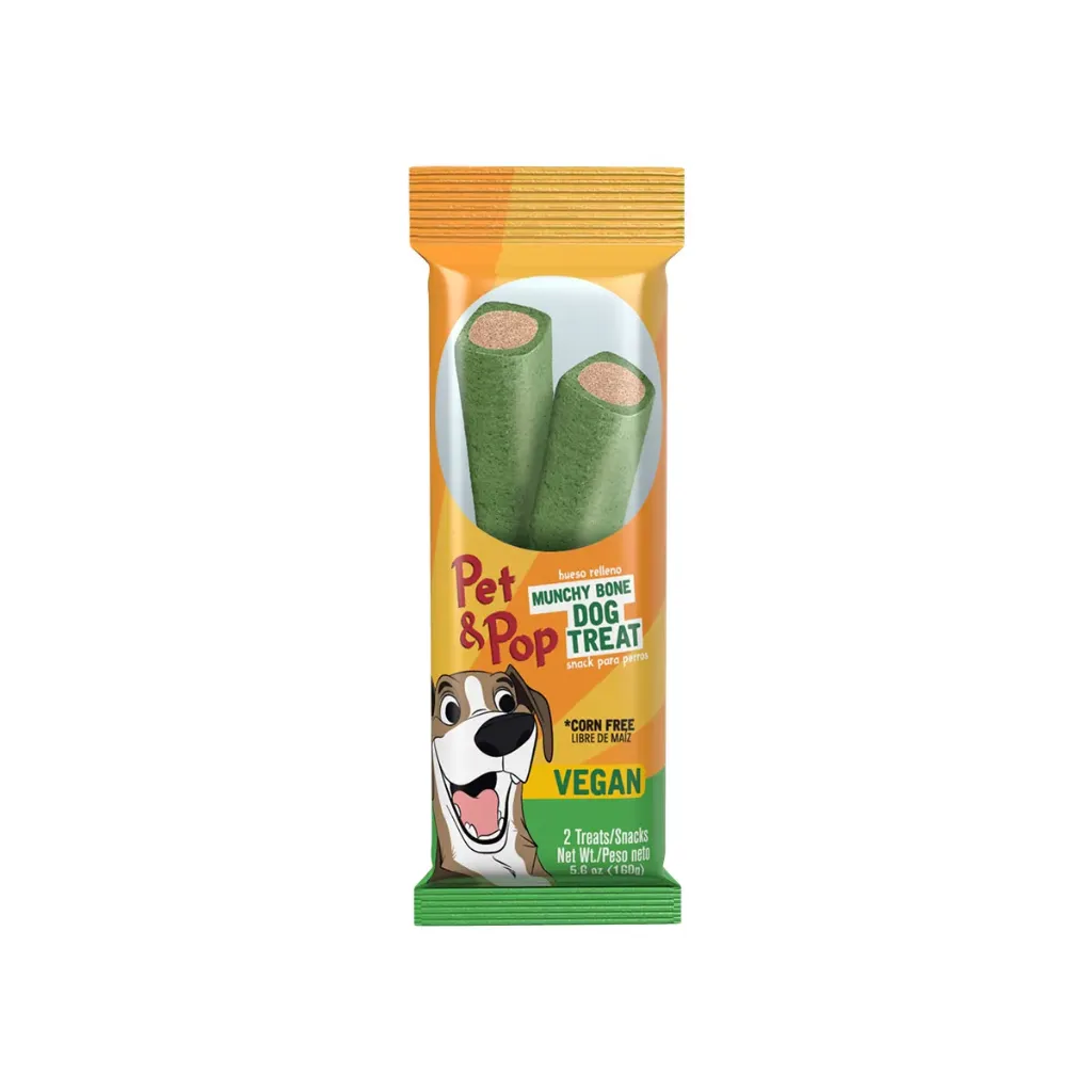 [MON-FPP-160] Hueso Relleno con verduras para Perros Munchy Bone - Fun Pet & Pop de MonAmi  Bolsa 160g. 2 unidades