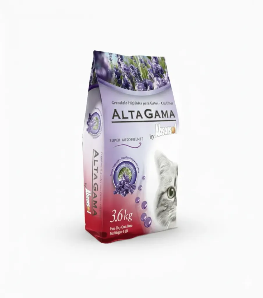 "Arena baño gatos Alta Gama Perfumada - Pack x4 (3.6kg c/u)"